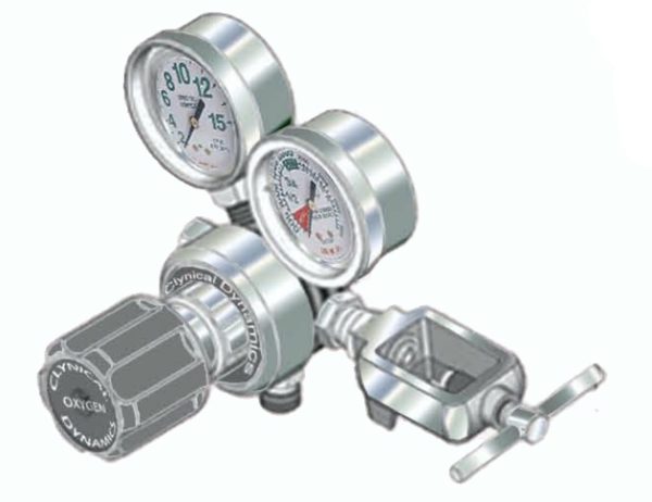 OXYGEN REGULATOR, Two-gauge, Pin-index